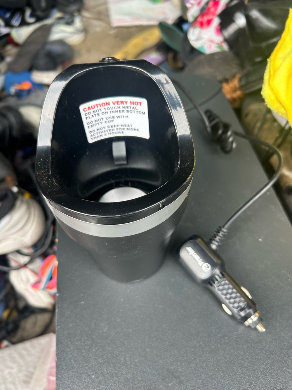 Premier Portable Black Car Cup Warmer with 12V Plug